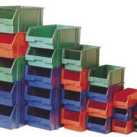 Storage bin size 2A blue L.350/300xW.200xH.200mm a.PS stackable, 10 pieces